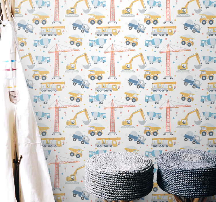 Konstruksjonsmotiver tapet barn - Tenstickers