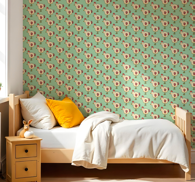 Kyllingmønster tapet dyr - Tenstickers