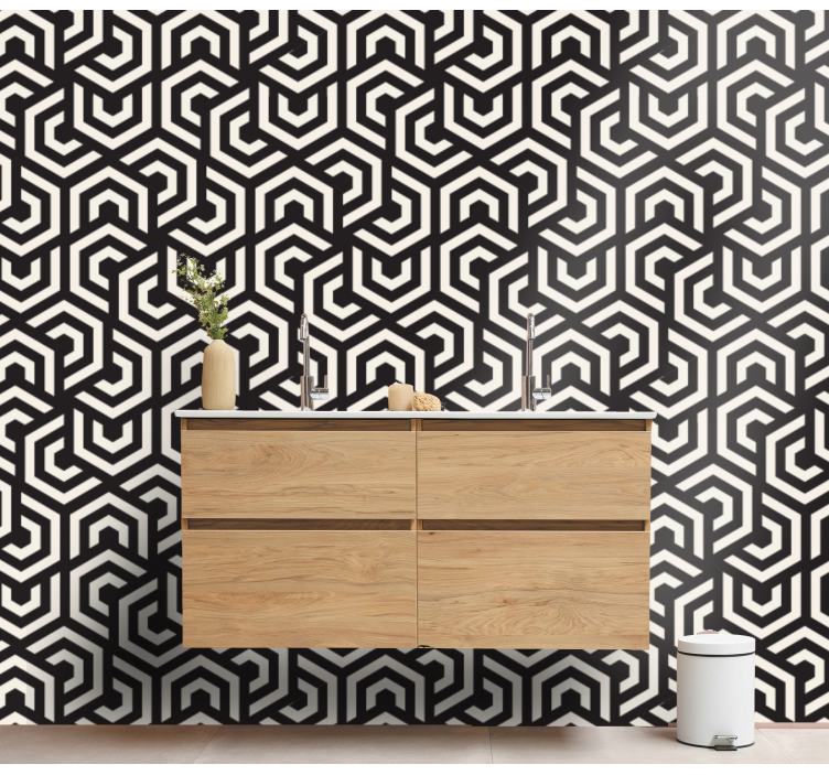 Labyrintisk design tapet geometriske former - Tenstickers