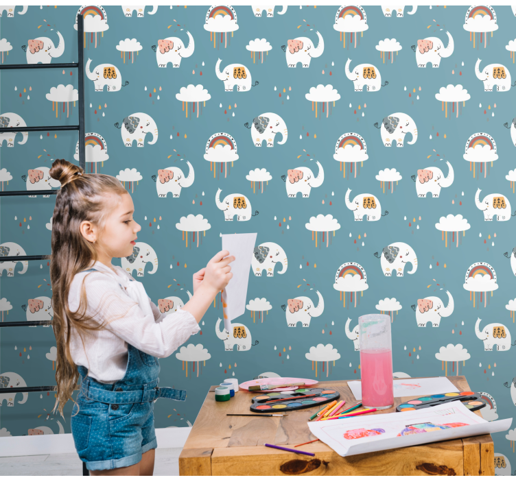 Leken elefantparade elefant tapet - Tenstickers