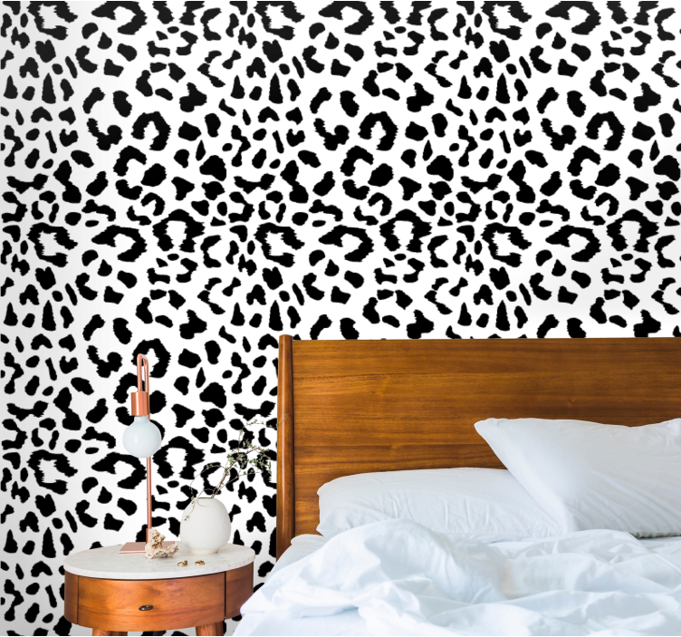 Leopard enkelt dyreprint tapet soverom - Tenstickers