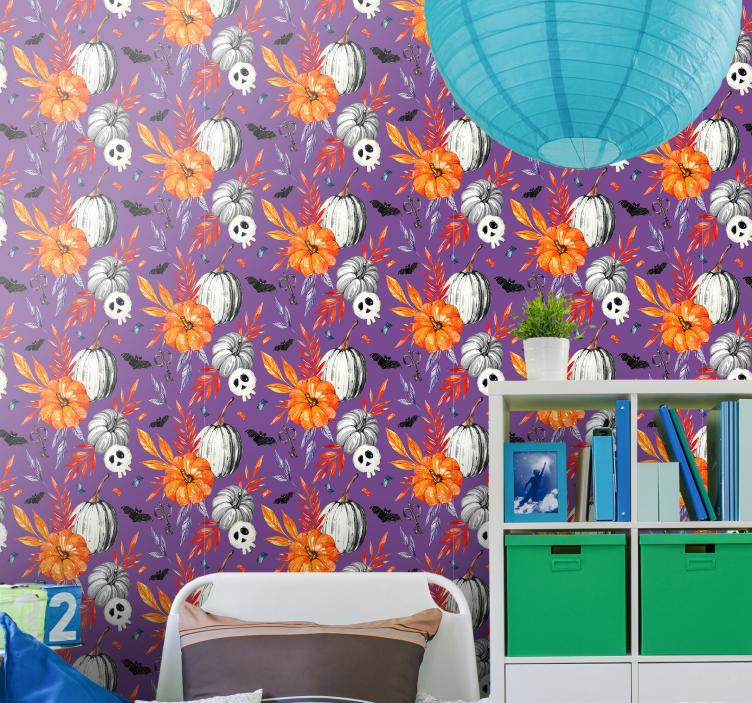 Lilla tapet med gresskar tapet - Tenstickers