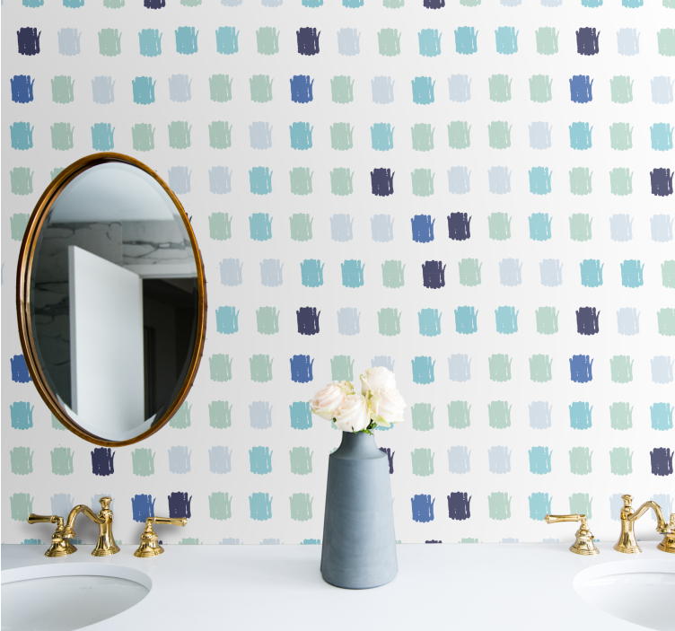 Malestreker i forskjellige blåtoner tapet barn - Tenstickers