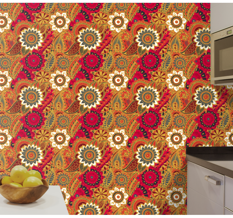 Mandala inspirert tapet pynt - Tenstickers