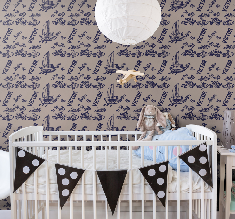 Marine båt og fiskeroms tapet - Tenstickers