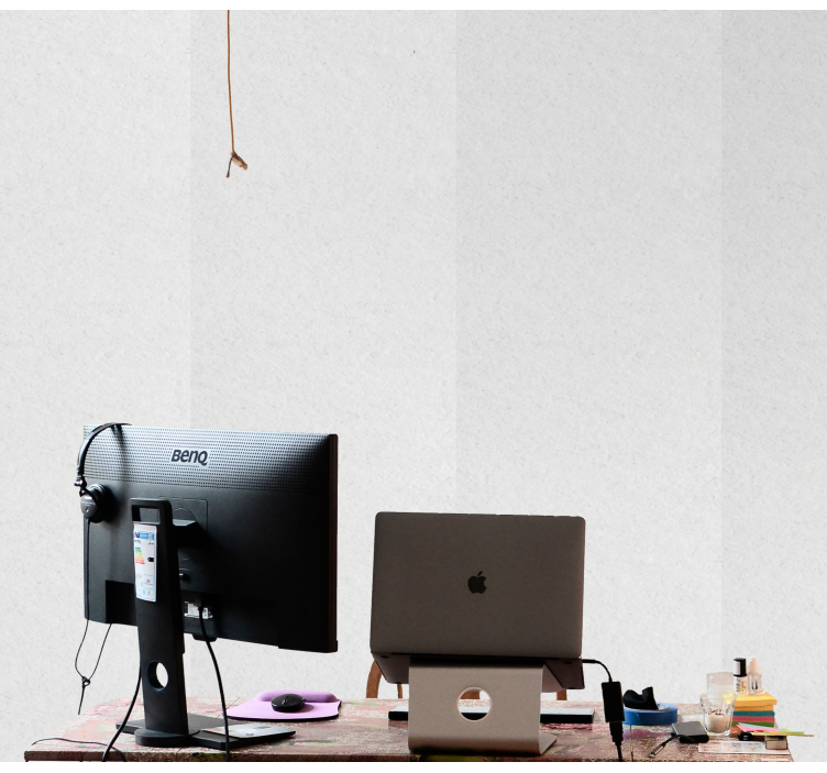 Minimalistisk arbeidsplass tapet murstein - Tenstickers