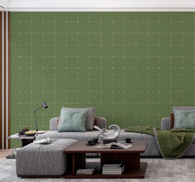 Minimalistisk damaskmønster barokken tapet - Tenstickers