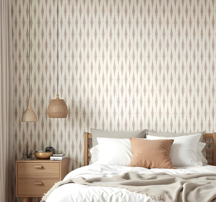 Mokka mousse rabaul ikat geometrisk tapet - Tenstickers