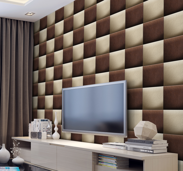 Mønster tapet - sjokolade sjakkbrett - Tenstickers