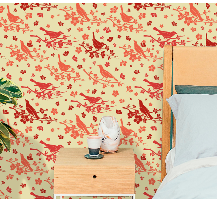 Prydvoliere tapet blomste - Tenstickers