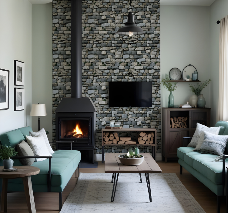 Realistisk mønster tapet stein - Tenstickers