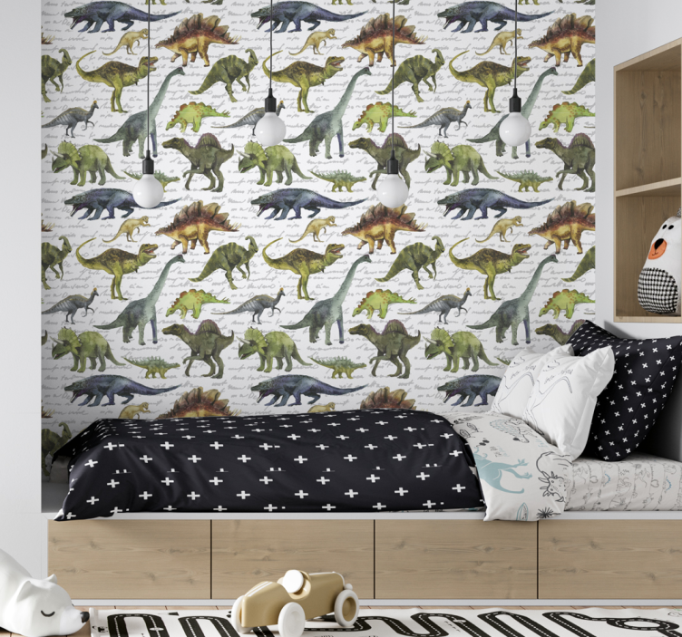 Realistisk dinosaurer barn tapet - Tenstickers