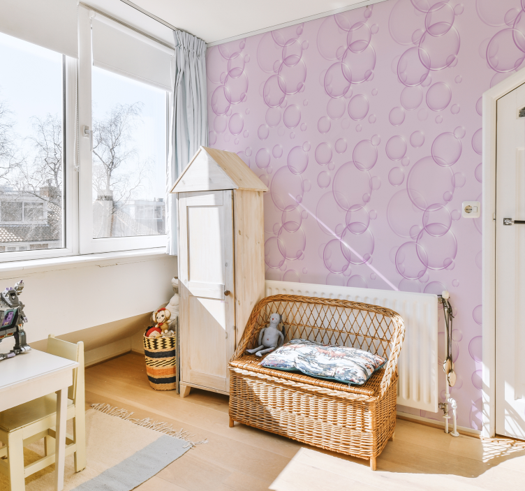 Rosa bobler barn mønster tapet - Tenstickers