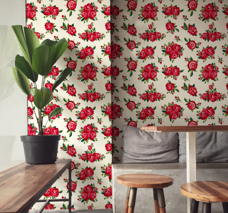 Rose blomst motiv tapet blomster - Tenstickers