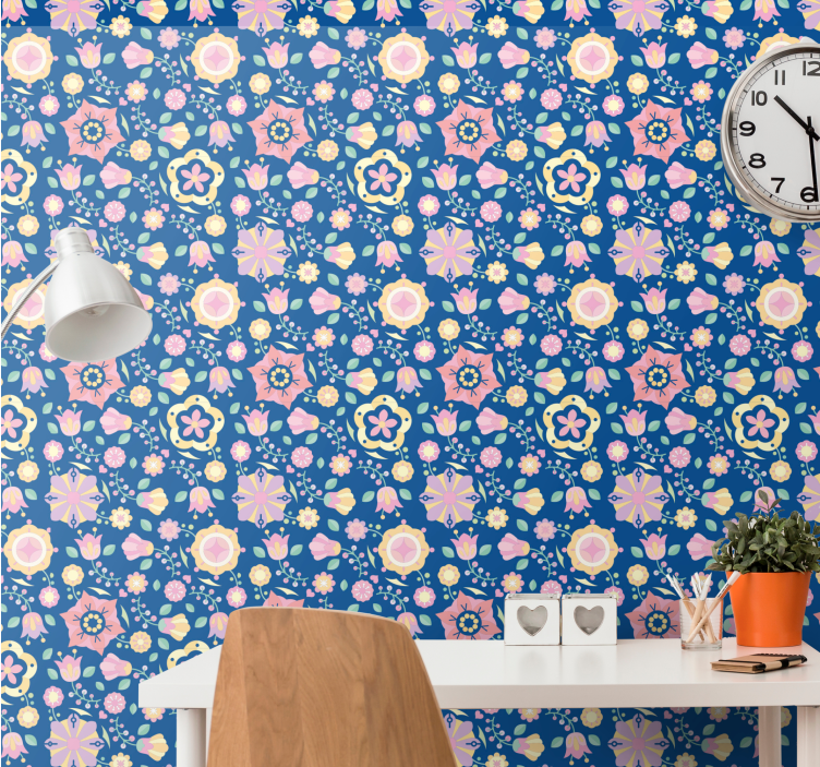 Sammensetning av blomsterblomster tapet blomster - Tenstickers