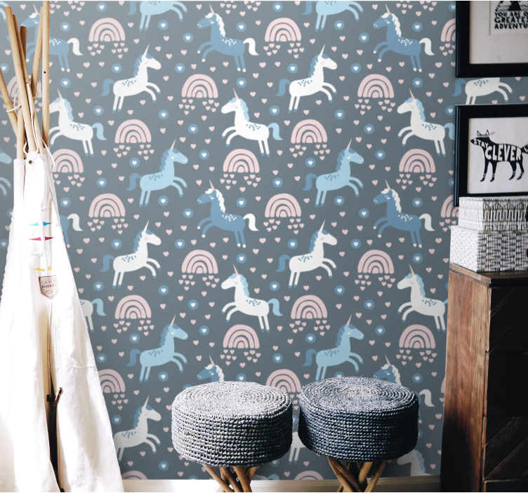 Sjiraff regnbuer motiv tapet dyr - Tenstickers