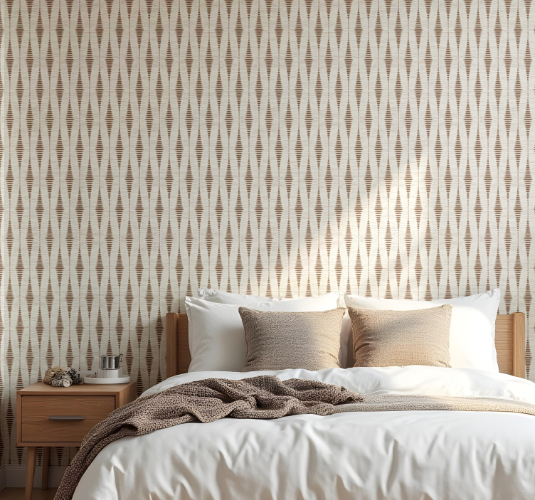 Sjokoladebrun rabaul ikat geometrisk tapet - Tenstickers