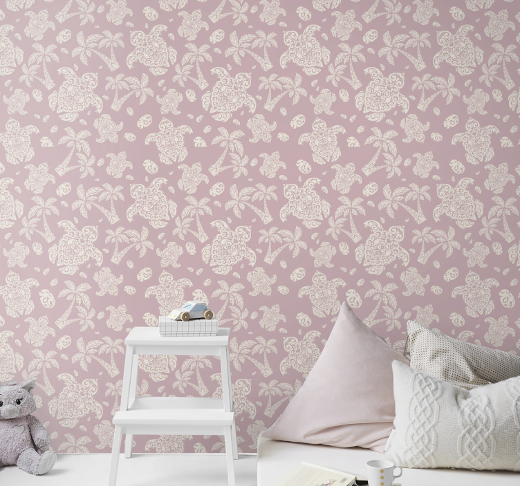 Skilpadder og palmer tapet dyr - Tenstickers