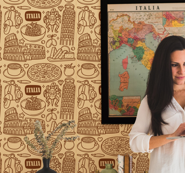 Skisse av italienske landemerker tapet byer - Tenstickers