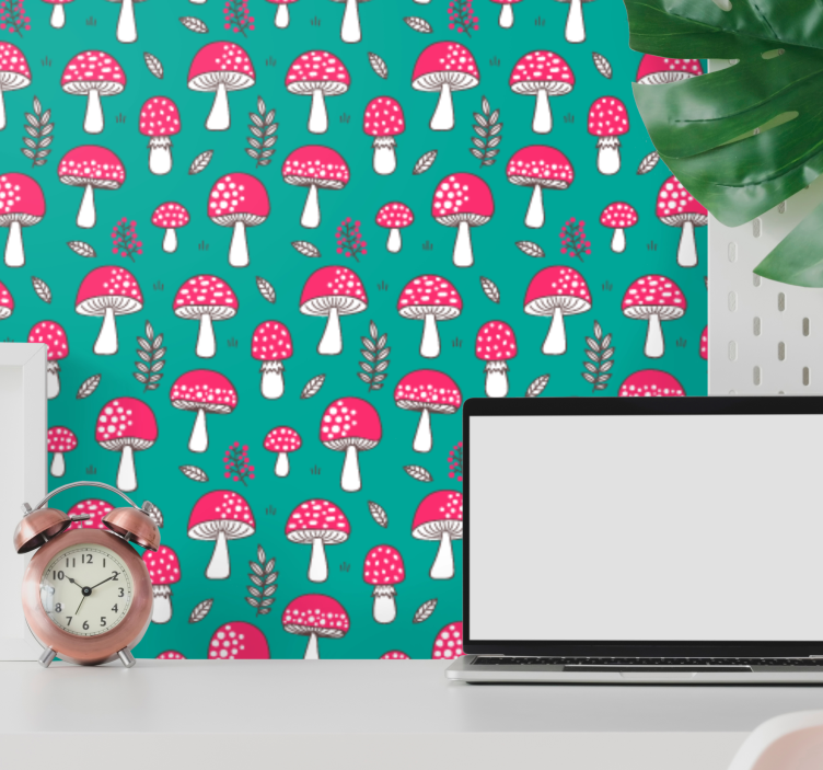 Skogsoppmønster tapet natur - Tenstickers