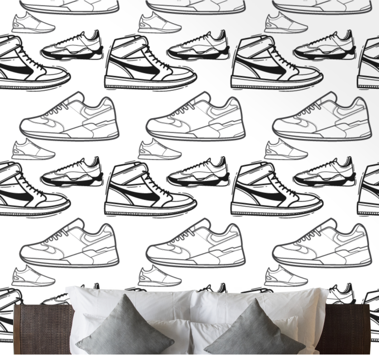 Sneaker illustrasjoner tapet kunst - Tenstickers