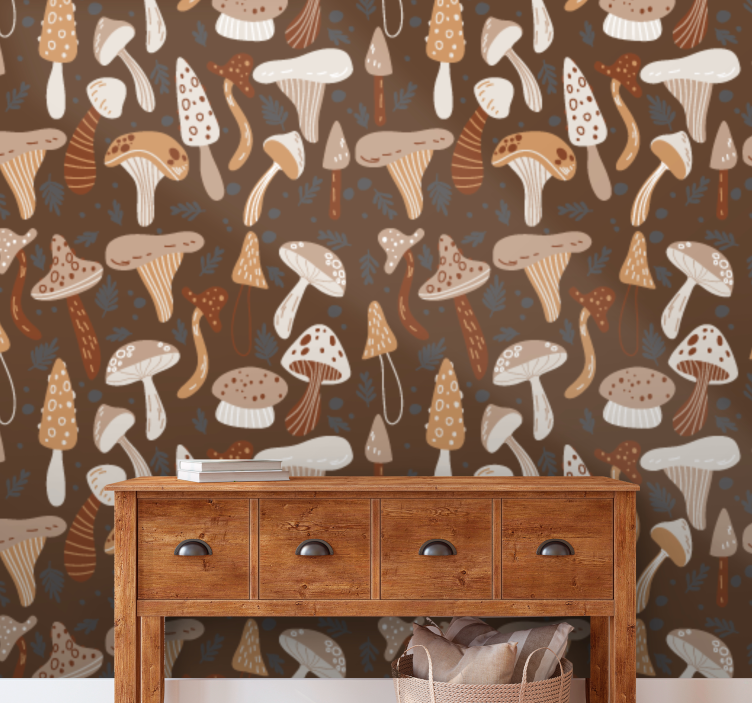 Sopp medley tapet natur - Tenstickers