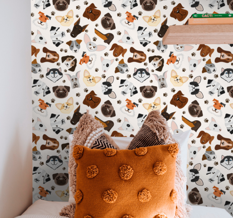 Søt blanding valp hund mønster tapet barn - Tenstickers