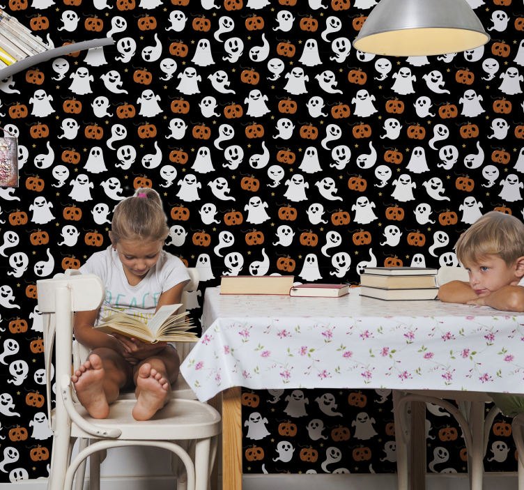 Spøkelsesaktig gresskar mønster Halloween tapet - Tenstickers