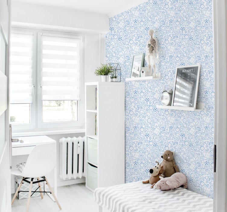 Sport doodle mønster tapet baby - Tenstickers