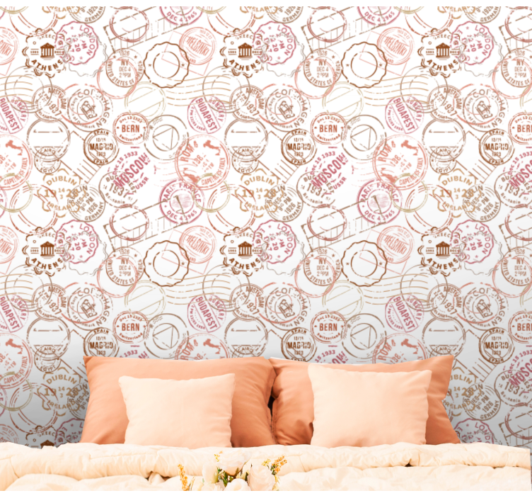 Stemplet passmotiv tapet byer - Tenstickers