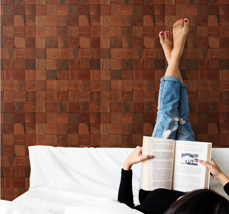 Strukturert treoverflate tapet tre - Tenstickers