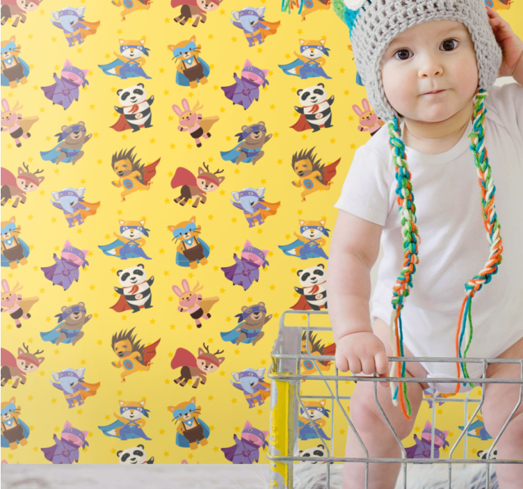 Superheltkarakterer tapet med dyr - Tenstickers