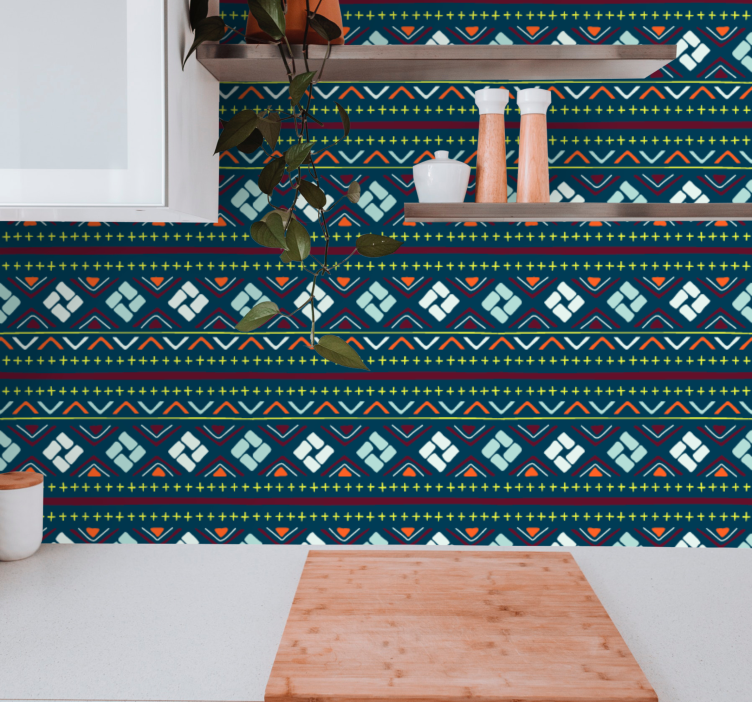 Tapet geometriske former i fargeblokker - Tenstickers