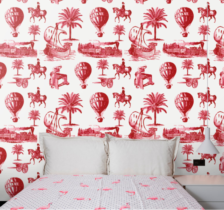 Tapet vintage reisescener - Tenstickers