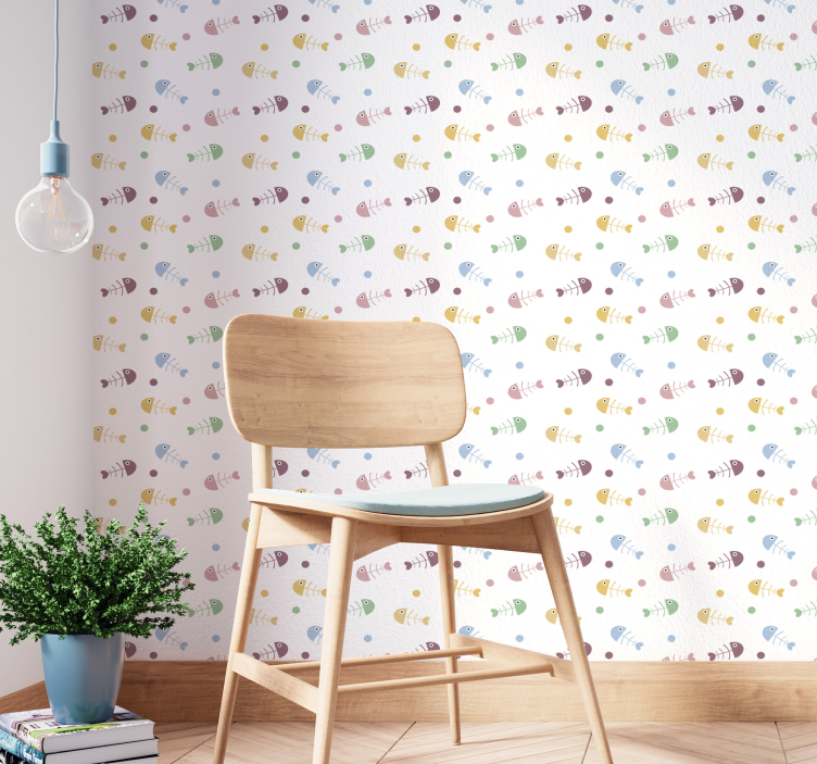 Fiskebein dyr tapet - Tenstickers