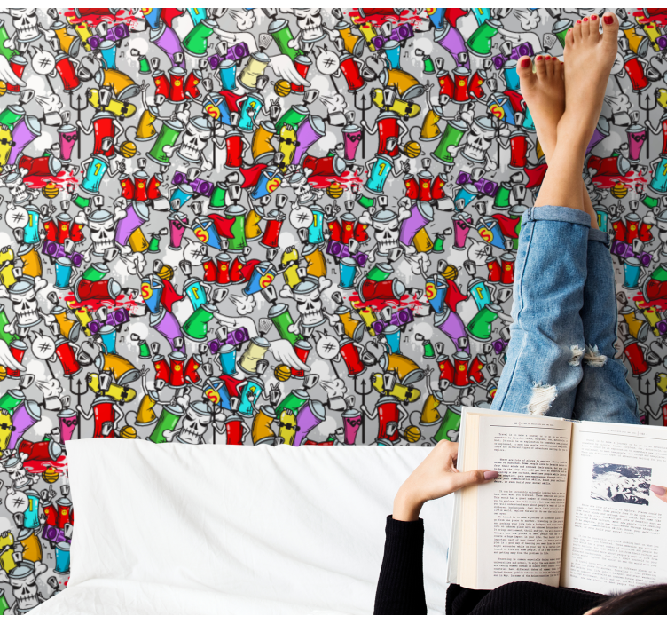 Graffiti maling potter tapet kunst - Tenstickers