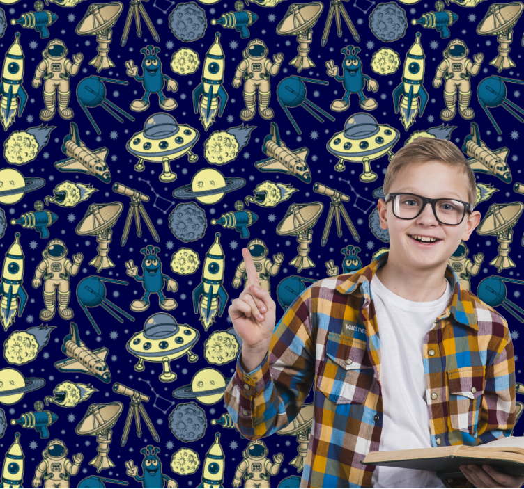 Tema for romutforskning tapet kunst - Tenstickers