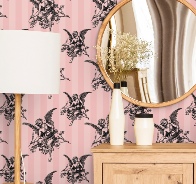 Toile jouy mønster kunstdesign tapet vintage - Tenstickers