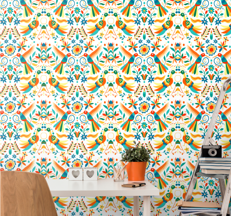 Tradisjonelt mønster fugletapet - Tenstickers