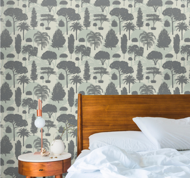 Tremønstre i nordisk stil tapet soverom - Tenstickers