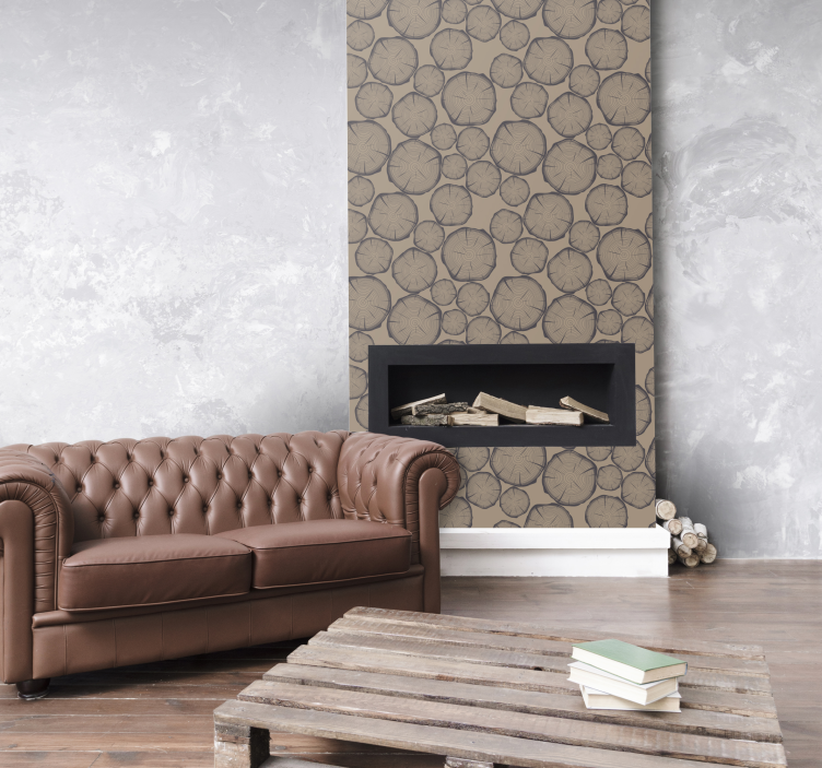 Trestamme tapet rustikk - Tenstickers