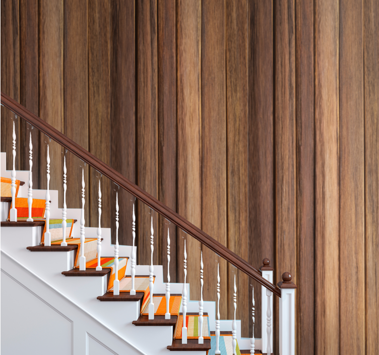 Trevegg og gulv med gammel overflate tapet tre - Tenstickers