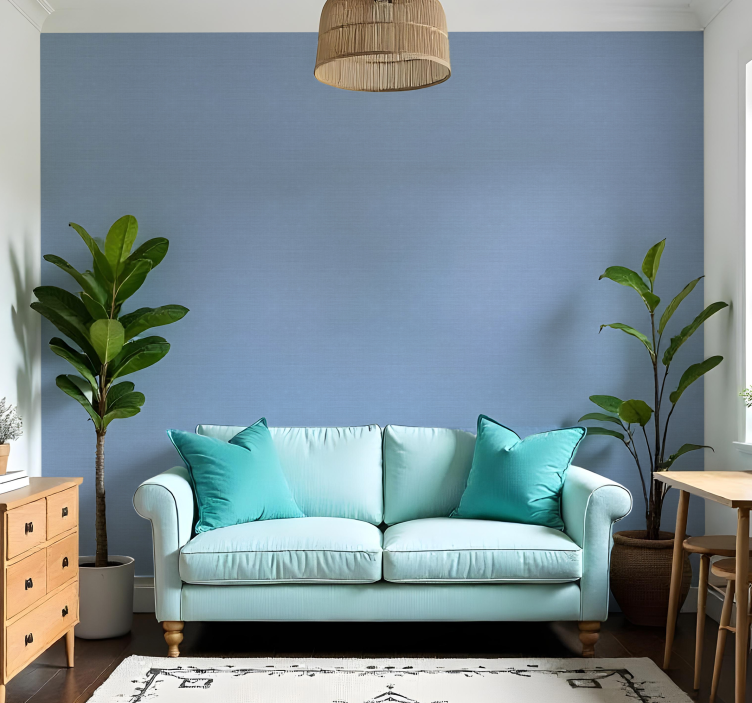 Tynt blått jutemotiv tapet annet - Tenstickers