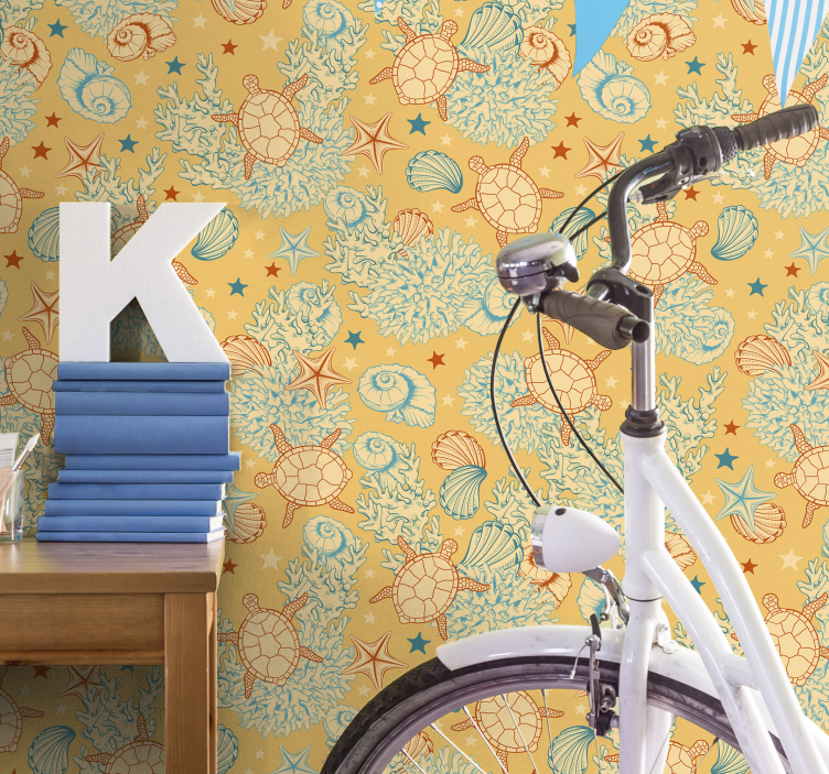 Undervanns liv myke farger dyr tapet - Tenstickers