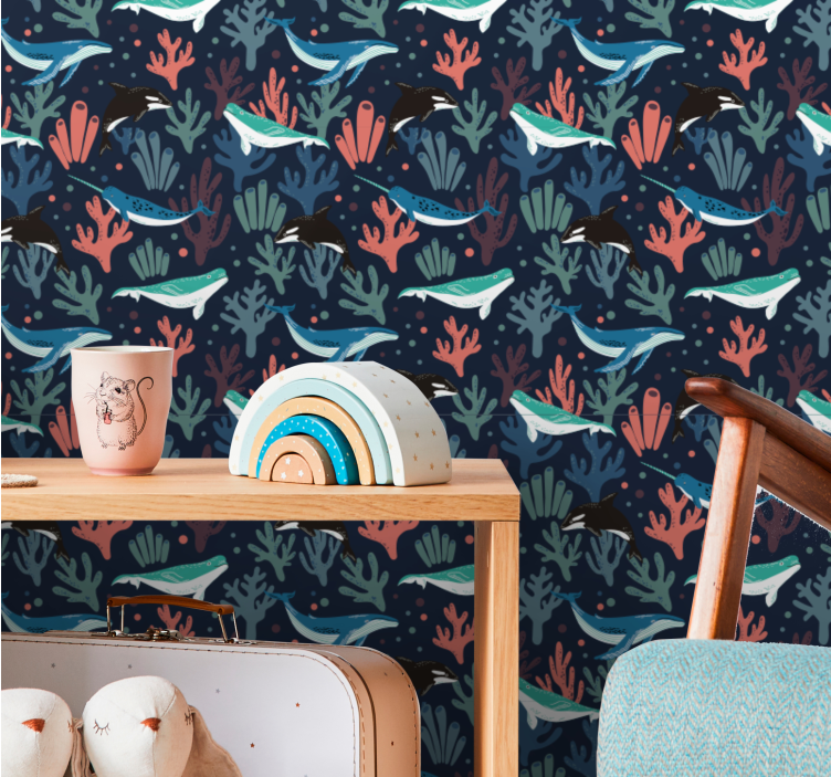 Undervannsscene tapet fisk - Tenstickers