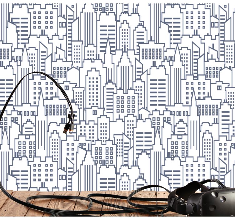 Urbane silhuetter tapet byer - Tenstickers