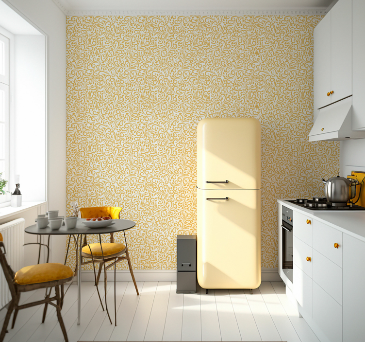 Utsmykkede ornamenter tapet blomste - Tenstickers