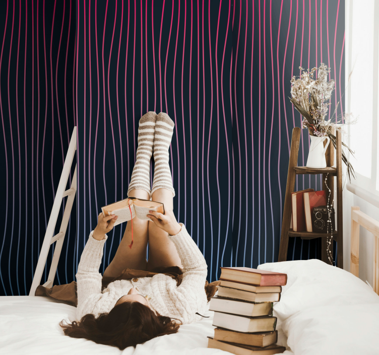 Vaporwave striper vertikale tapet - Tenstickers