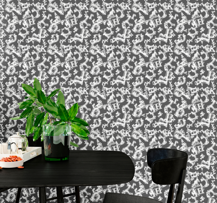 Vintage stil bokstaver med svart bakgrunn tapet bokstaver - Tenstickers