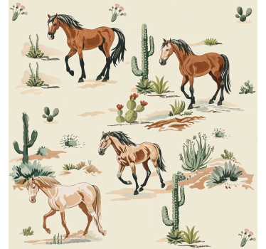 Beige mønster hestetapet - Tenstickers